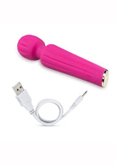 Blush Allana Velvet Rechargeable Silicone Wand Vibrator- Magenta/Rose Gold